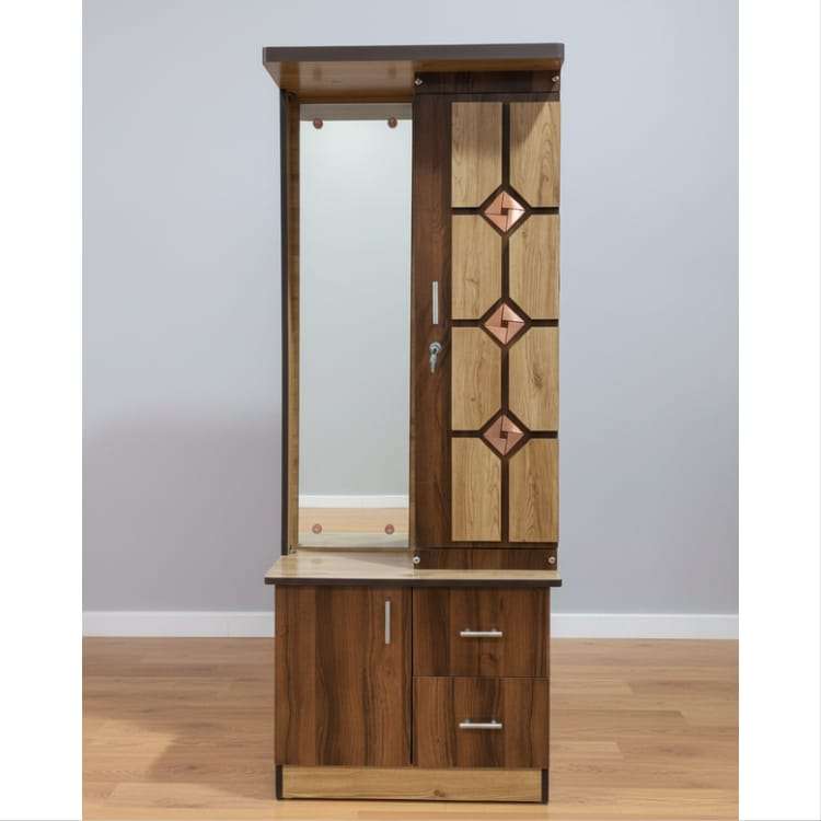 Wooden Dual Tone Designer Dressing Table with Mirror and Storage